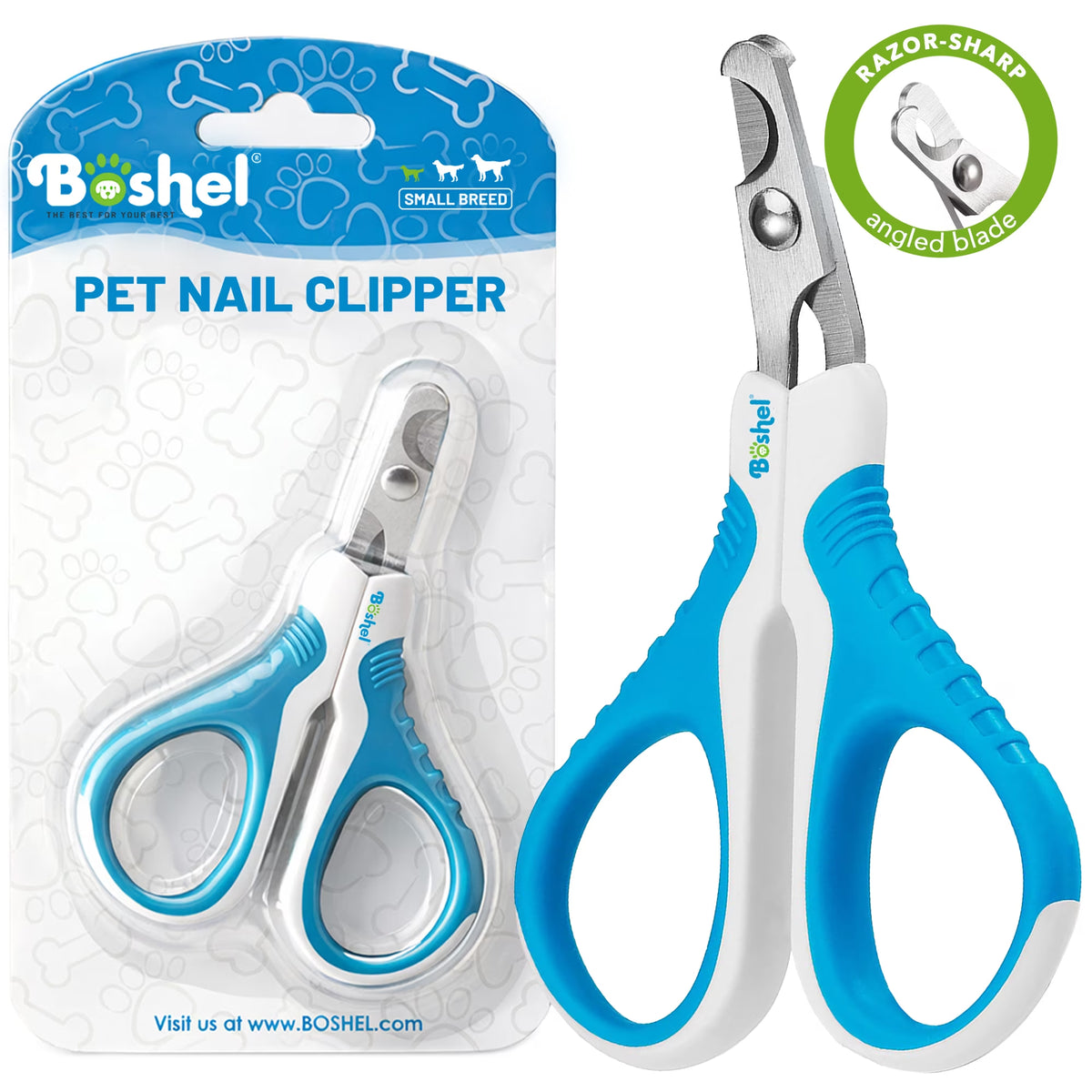 Cat Nail Clipper - Razor-Sharp & Angled Cat Clippers for Nails with Comfy Grip Handles. Lightweight & Safe Grooming Solution - Ideal for Smaller Pets